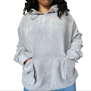BRAND NEW GREY CORDUROY HOODIE
